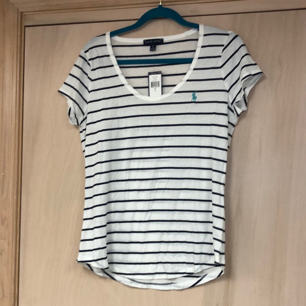 Navy and White Stripe Tee